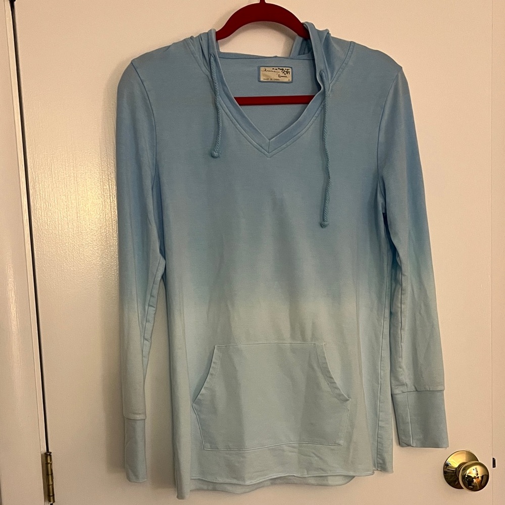 Lightweight Blue Ombre Hoodie Sweatshirt - Picture 1 of 3